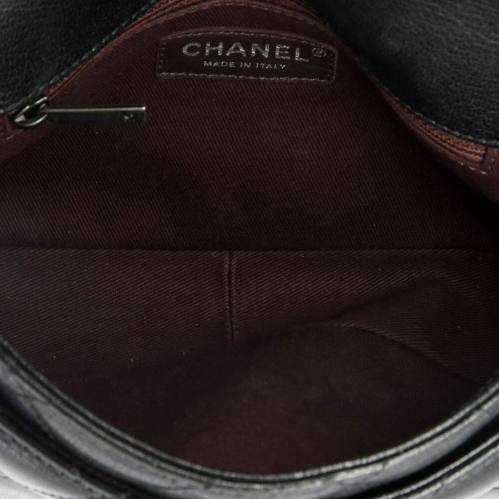 Chanel Double Carry Chain Waist Bag Quilted Goatskin Small Black - Picture 6 of 9